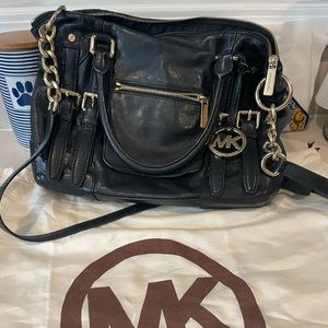 Black Leather MK bag
